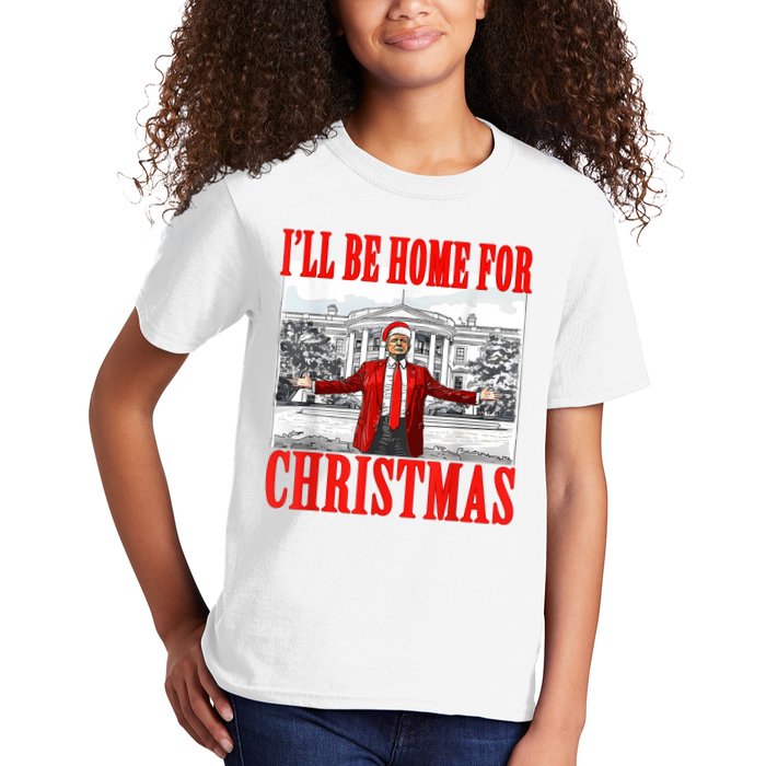 ILl Be Home For Christmas Funny Donald Trump Kids T-Shirt