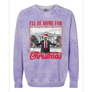 ILl Be Home For Christmas Santa Funny Trump Xmas Pajamas Gift Colorblast Crewneck Sweatshirt