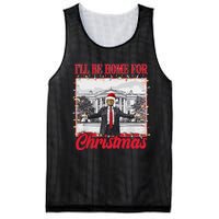 ILl Be Home For Christmas Santa Funny Trump Xmas Pajamas Gift Mesh Reversible Basketball Jersey Tank