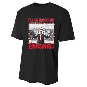 ILl Be Home For Christmas Santa Funny Trump Xmas Pajamas Gift Performance Sprint T-Shirt