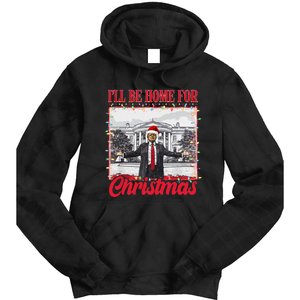 ILl Be Home For Christmas Santa Funny Trump Xmas Pajamas Gift Tie Dye Hoodie