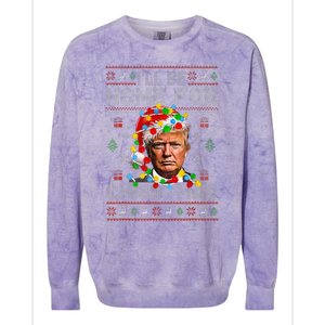 ILl Be Home For Christmas Funny Santa Trump Pajamas Ugly Colorblast Crewneck Sweatshirt