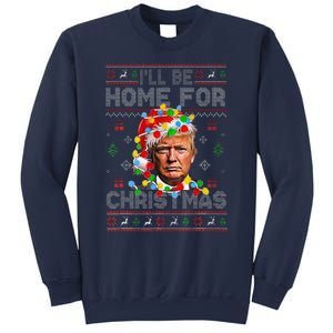 ILl Be Home For Christmas Funny Santa Trump Pajamas Ugly Sweatshirt