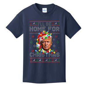 ILl Be Home For Christmas Funny Santa Trump Pajamas Ugly Kids T-Shirt