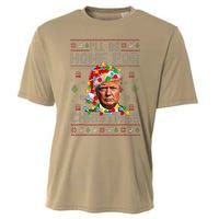 ILl Be Home For Christmas Funny Santa Trump Pajamas Ugly Cooling Performance Crew T-Shirt