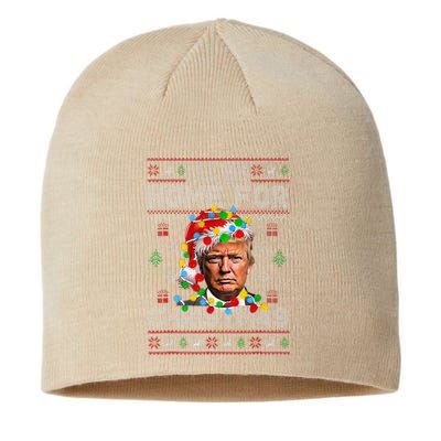 ILl Be Home For Christmas Funny Santa Trump Pajamas Ugly Sustainable Beanie