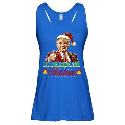 ILl Be Home For Christmas Santa Funny Trump Xmas Funny Gift Ladies Essential Flowy Tank