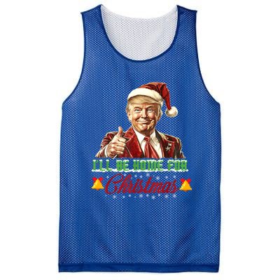 ILl Be Home For Christmas Santa Funny Trump Xmas Funny Gift Mesh Reversible Basketball Jersey Tank