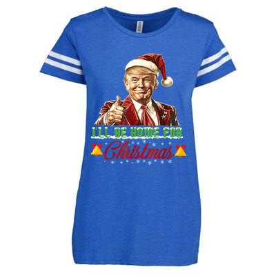 ILl Be Home For Christmas Santa Funny Trump Xmas Funny Gift Enza Ladies Jersey Football T-Shirt