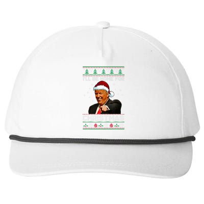 ILl Be Home For Christmas Santa Trump Xmas Pajamas Snapback Five-Panel Rope Hat