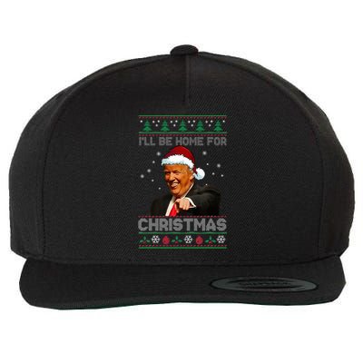 ILl Be Home For Christmas Santa Trump Xmas Pajamas Wool Snapback Cap