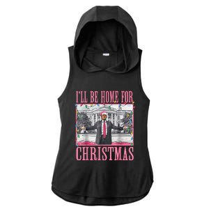 Ill Be Home For Christmas Santa Trump Xmas Pajamas Ladies PosiCharge Tri-Blend Wicking Draft Hoodie Tank