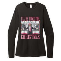 Ill Be Home For Christmas Santa Trump Xmas Pajamas Womens CVC Long Sleeve Shirt