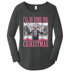 Ill Be Home For Christmas Santa Trump Xmas Pajamas Women's Perfect Tri Tunic Long Sleeve Shirt