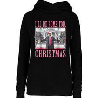 Ill Be Home For Christmas Santa Trump Xmas Pajamas Womens Funnel Neck Pullover Hood