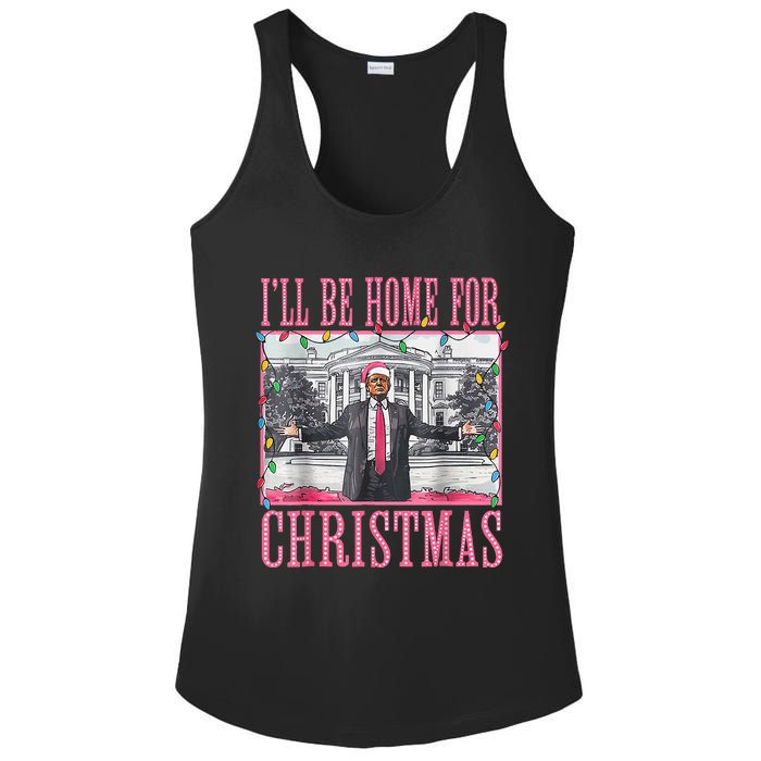 Ill Be Home For Christmas Santa Trump Xmas Pajamas Ladies PosiCharge Competitor Racerback Tank