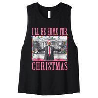 Ill Be Home For Christmas Santa Trump Xmas Pajamas Women's Racerback Cropped Tank