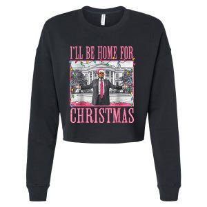 Ill Be Home For Christmas Santa Trump Xmas Pajamas Cropped Pullover Crew