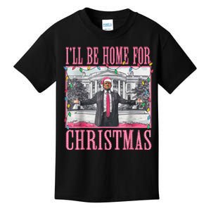 Ill Be Home For Christmas Santa Trump Xmas Pajamas Kids T-Shirt