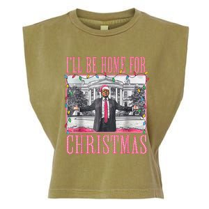 Ill Be Home For Christmas Santa Trump Xmas Pajamas Garment-Dyed Women's Muscle Tee