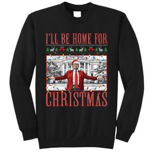 ILl Be Home For Christmas Ugly Sweaters Santa Trump Xmas Sweatshirt