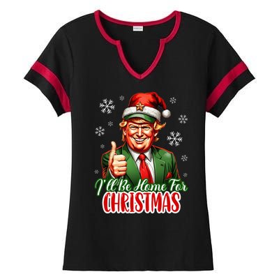 Ill Be Home For Christmas Trump 2024 Ladies Halftime Notch Neck Tee