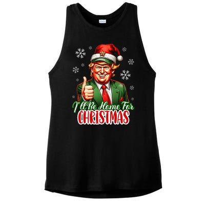 Ill Be Home For Christmas Trump 2024 Ladies PosiCharge Tri-Blend Wicking Tank