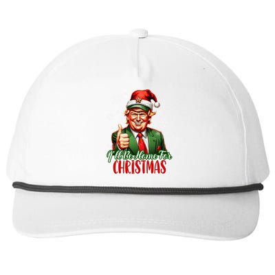 Ill Be Home For Christmas Trump 2024 Snapback Five-Panel Rope Hat