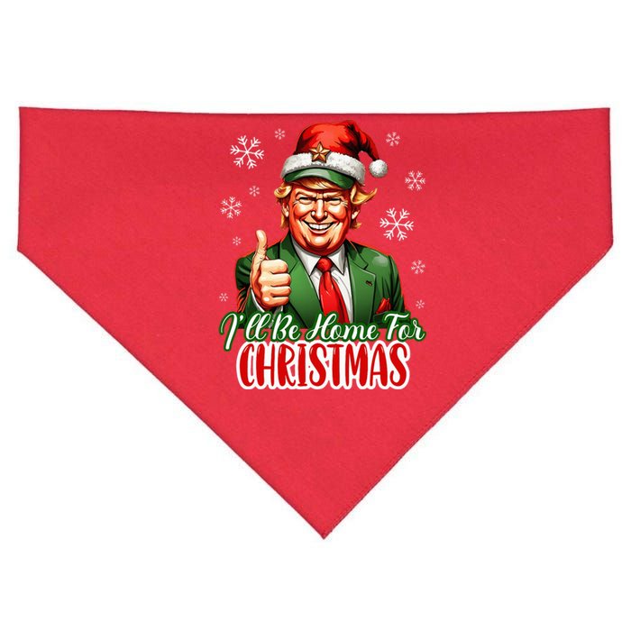 Ill Be Home For Christmas Trump 2024 USA-Made Doggie Bandana