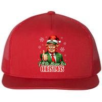 Ill Be Home For Christmas Trump 2024 Flat Bill Trucker Hat