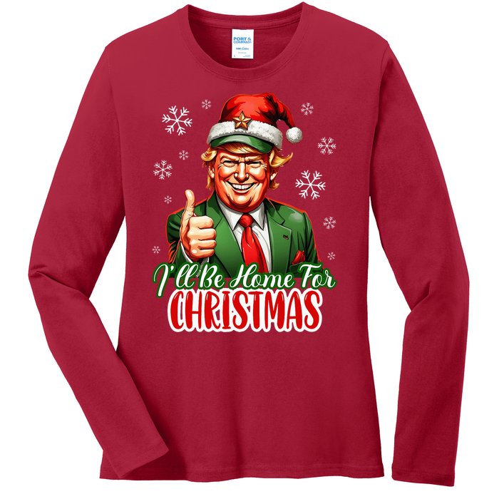 Ill Be Home For Christmas Trump 2024 Ladies Long Sleeve Shirt