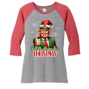 Ill Be Home For Christmas Trump 2024 Women's Tri-Blend 3/4-Sleeve Raglan Shirt