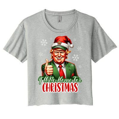 Ill Be Home For Christmas Trump 2024 Women's Crop Top Tee