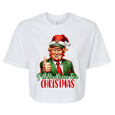 Ill Be Home For Christmas Trump 2024 Bella+Canvas Jersey Crop Tee