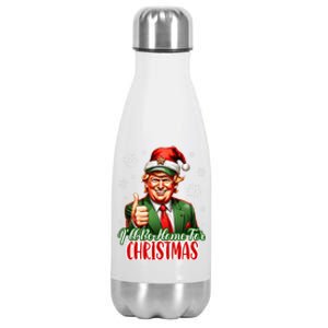 Ill Be Home For Christmas Trump 2024 Stainless Steel Insulated Water Bottle