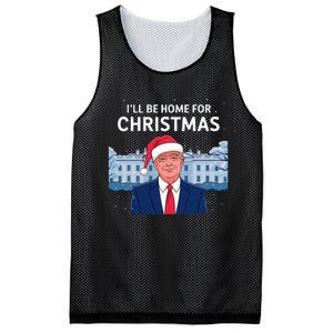 ILl Be Home For Christmas Santa Trump Xmas Pajamas Mesh Reversible Basketball Jersey Tank