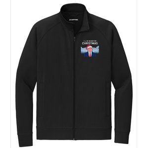 ILl Be Home For Christmas Santa Trump Xmas Pajamas Stretch Full-Zip Cadet Jacket