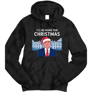 ILl Be Home For Christmas Santa Trump Xmas Pajamas Tie Dye Hoodie