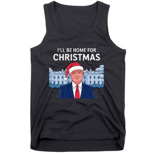 ILl Be Home For Christmas Santa Trump Xmas Pajamas Tank Top