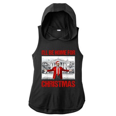 ILl Be Home For Christmas Santa Funny Xmas Pajamas Great Gift Ladies PosiCharge Tri-Blend Wicking Draft Hoodie Tank