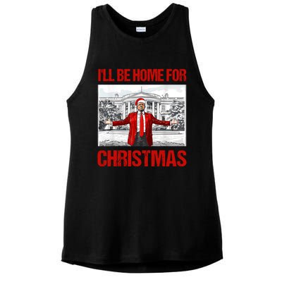 ILl Be Home For Christmas Santa Funny Xmas Pajamas Great Gift Ladies PosiCharge Tri-Blend Wicking Tank