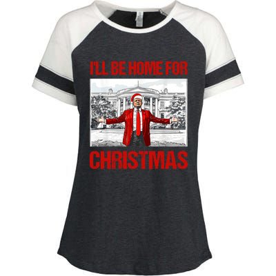 ILl Be Home For Christmas Santa Funny Xmas Pajamas Great Gift Enza Ladies Jersey Colorblock Tee