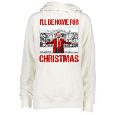 ILl Be Home For Christmas Santa Funny Xmas Pajamas Great Gift Womens Funnel Neck Pullover Hood