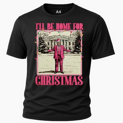 ILl Be Home For Christmas Santa Funny Trump Xmas Pajamas Cooling Performance Crew T-Shirt