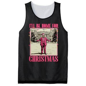 ILl Be Home For Christmas Santa Funny Trump Xmas Pajamas Mesh Reversible Basketball Jersey Tank