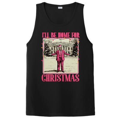 ILl Be Home For Christmas Santa Funny Trump Xmas Pajamas PosiCharge Competitor Tank