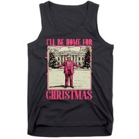 ILl Be Home For Christmas Santa Funny Trump Xmas Pajamas Tank Top