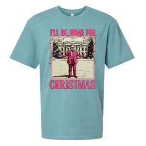 ILl Be Home For Christmas Santa Funny Trump Xmas Pajamas Sueded Cloud Jersey T-Shirt