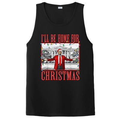 ILl Be Home For Christmas Santa Funny Trump Xmas Pajamas PosiCharge Competitor Tank