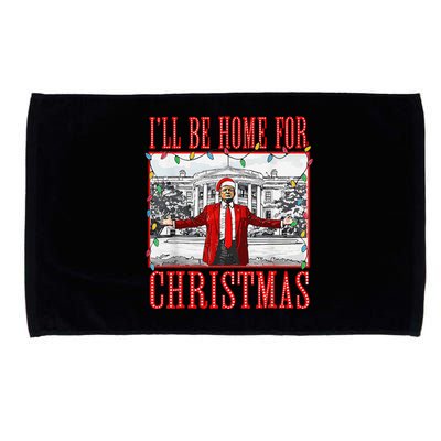 ILl Be Home For Christmas Santa Funny Trump Xmas Pajamas Microfiber Hand Towel